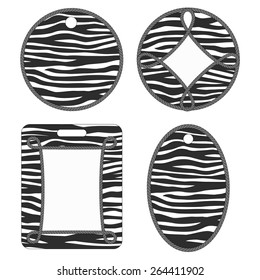 Price tags. Blank rope frames. Vector illustration 