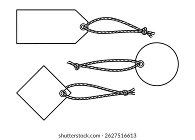 Price Tags Collection in Rectangle, Round, Rhombus