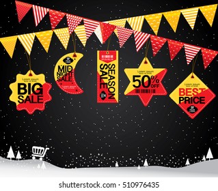 Price tags design with best discount offers, special price, Template background, Party flag, Vector EPS10.Vector EPS10.