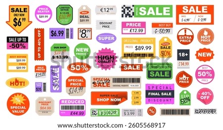 Price tags design set icon