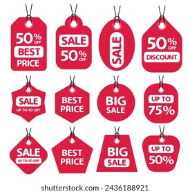 Price tags, discount, shopping vector collection, illustration. Ribbon sale banners isolated. New collection offers, badge design