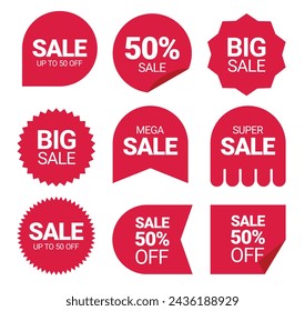 Price tags, discount, shopping vector collection, illustration. Ribbon sale banners isolated. New collection offers, badge design