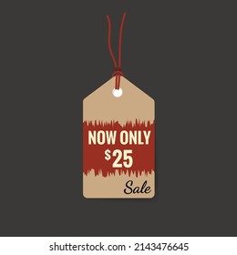 Price tags, gift tags, sale shopping labels with rope.