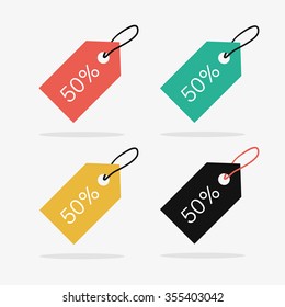 Price Tags Icons Set in Vector
