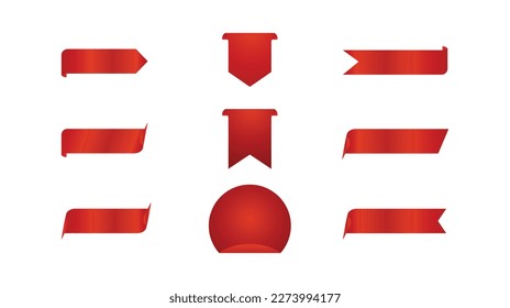 Price tags luxury vector collection. Ribbon sale banners isolated. New collection offers