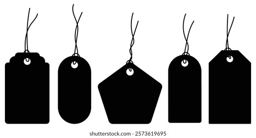 price tags mockups. Paper gift label with rope. Retail paper stickers. price tag icons. realistic price tag icon. vector illustration eps 10.