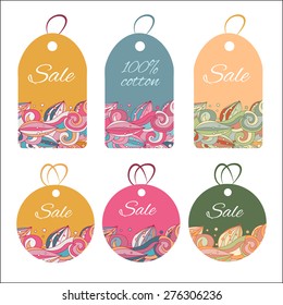 The price tags with the ornament. Vector