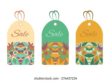 The price tags with the ornament. Vector