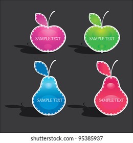 Price tags pear and apple
