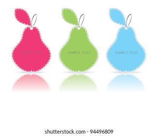 Price tags pear fruit