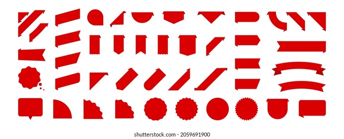 Price tags for sale promotion icon set. Blank discount tag. Vector EPS 10. Isolated on transparent background.