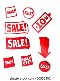 Price Tags and Stickers - Vector Illustration
