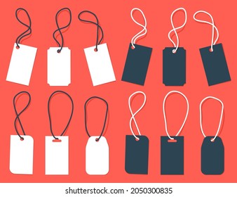 Price tags with string vector templates set isolated on background.