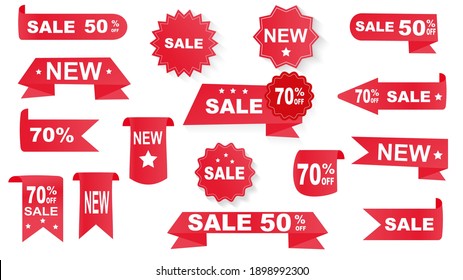 Price tags vector collection, isolated on white background