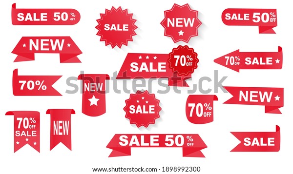 Price tags vector collection, isolated on\
white background