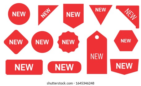 Price tags vector collection. Stickers for New Arrival shop product tags, new labels or sale posters