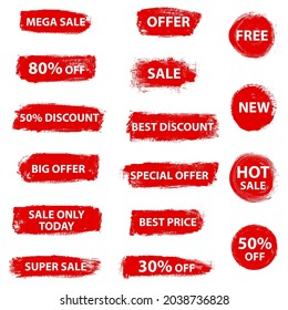 Price tags vector collection. Stickers shop product sale banners isolated. New collection offers.
