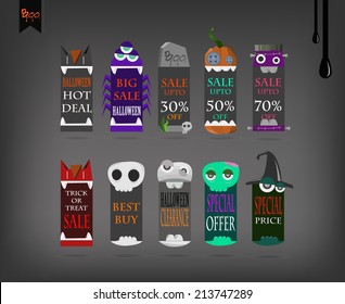 Price tags vector Halloween.