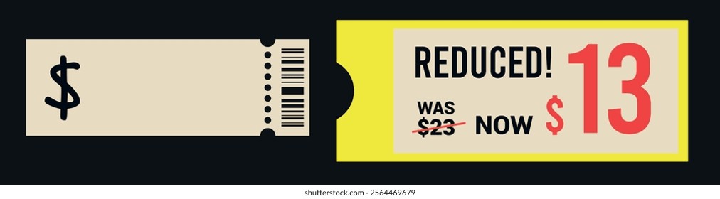 Price tags vector set. Price stickers. Peeled paper stickers. Best price labels. Badges of price reduction or discount. Sale stickers Isolated on black background.  Different shapes