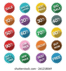 price tags, vector stickers, labels, badges flat design