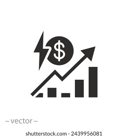 price or tariff electric energy icon, cost electricity, flat symbol on white background - vector illustration eps10