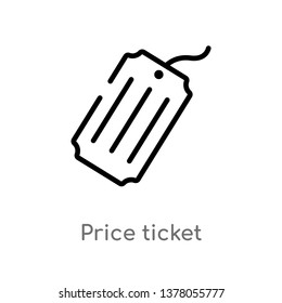 price ticket vector line icon. Simple element illustration. price ticket outline icon from signaling concept. Can be used for web and mobile