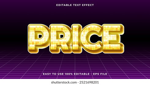 price typography premium editable text effect, 3D glow text