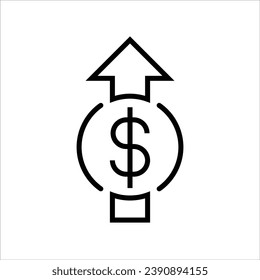 Preis-Up, E-Commerce-Linie Web-Icon. Rahmensymbol. Vektorgrafik