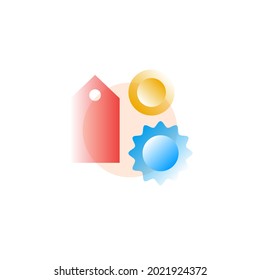 Precio. Icono del vector en el estilo de gradiente