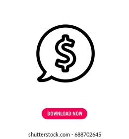 Price vector icon, The outlined symbol of round price tag. Simple, modern flat vector illustration for mobile app, website or desktop app   