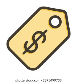 Price Vector Thick Line Filled Colors Icon For Personal And Commercial Use.
