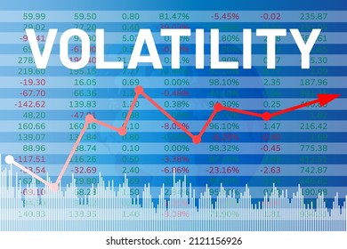 Price volatility on financial market on blue and red finance background. Investment concept