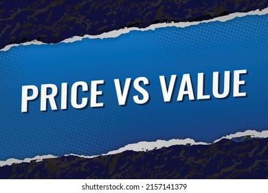 Price vs value word concept vector illustration with green lines modern futuristic 3d style for landing page template ui web mobile app poster banner flyer background gift card coupon label wallpaper