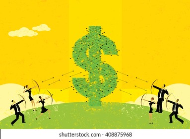 Price War
Business people from competing companies in a price war destroying their profits. 