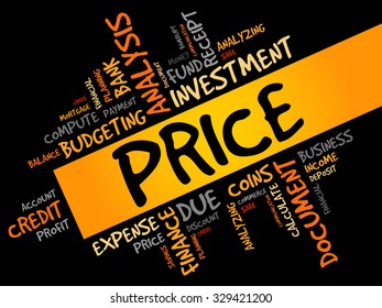 PRICE word cloud, business concept
