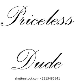 Priceless Dude a Typography Design