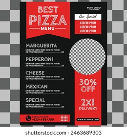 pricelist menu food and drink retro pizza restaurant syle template