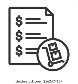 Pricelist Outline Icon Vector Illustration