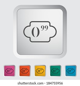 Pricelist. Single flat icon on the button. Vector illustration.