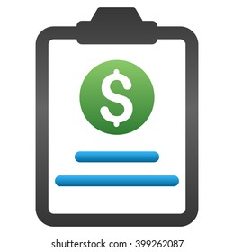 Prices Sheet Pad vector toolbar icon for software design. Style is a gradient icon symbol on a white background.