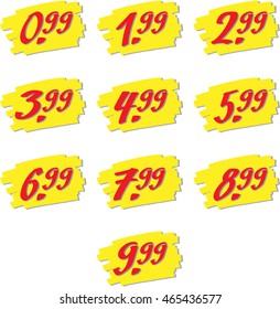 prices templates in script font letters in front of a brush stroke