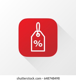 Pricetag application for mobile phone. Line flat vector icon, button and website design. Illustration isolated on white background. EPS 10 design, logo, app, infographic.