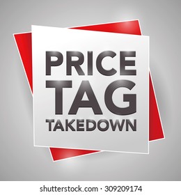 PRICE-TAG TAKEDOWN, poster design element