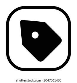 pricetags Icon. Flat style rounded rectangle isolated on white background. Vector illustration