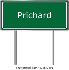 Prichard, Alabama, road sign green vector illustration, road table, USA city