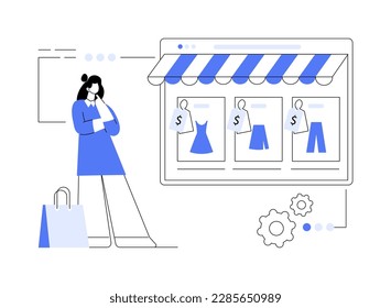 Pricing abstract concept vector illustration. Product price, service pricing, online shop, e-commerce, know prices, subscription plan, website page, UI element, interface design abstract metaphor.