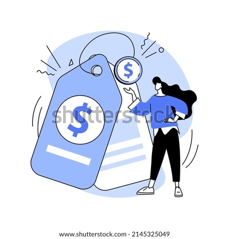 Vector Pricing abstract concept vector illustration. Product price, service pricing, online shop, e-commerce, know prices, subscription plan, website page, UI element, interface design abstract metaphor.