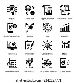 Precios, Marketing Afiliado, Promoción, Conversión, Grupo Foco, Formación, Lanzamiento, Asociados, Solución, Brainwave, Marketing Móvil, Resultado, Administración de Tiempo, Iconos De Glifos - Sólidos, Vectores