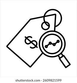Pricing Analysis Line Icon Vector Illustration