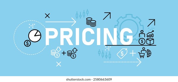 Pricing conceptual cost demand supply management business commercial price system promotion development strategy analysis planning design icon outline